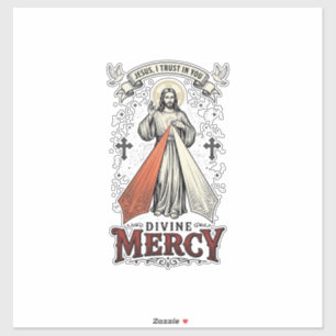 Adesivo Camisa Vintage Divina Misericórdia Jesus Eu Confio