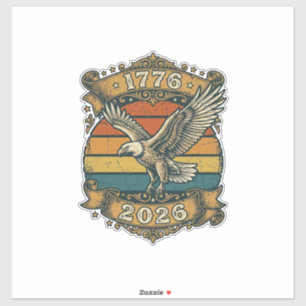 Adesivo Camisa Vintage Eagle 1776 2026 Patriótica Retro Di
