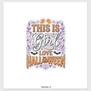 Adesivo Camisa Vintage Fofo de Halloween de Amor de Menina