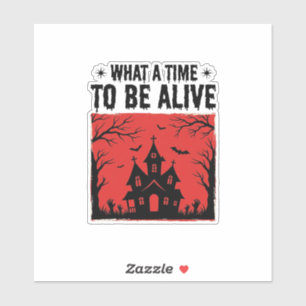 Adesivo Camisa Vintage Halloween Haunted House What A Time