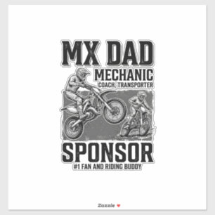 Adesivo Camisa Vintage MX Dad Motocross Riding Buddy Desig