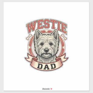 Adesivo Camisa Vintage para Pai de Westie Amante de Cães D