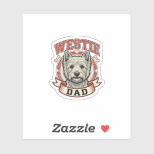Adesivo Camisa Vintage para Pai de Westie Amante de Cães D