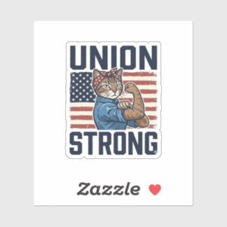 Adesivo Camisa Vintage Patriótica de Gato Forte União Trab