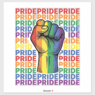 Adesivo Camisa Vintage Pride Punho Erguido Arco-íris Desig
