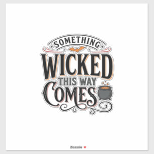 Adesivo Camisa Vintage Something Wicked de Halloween Desig