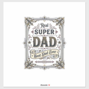Adesivo Camisa Vintage Super Pai Melhor Pai de Todos os Te