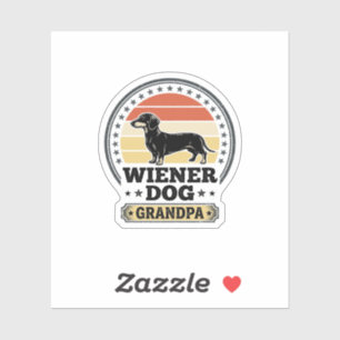 Adesivo Camisa Vintage Wiener Dog Grandpa Dachshund Design