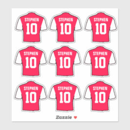 Adesivo Camisas de futebol brancas e vermelhas