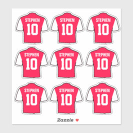 Adesivo Camisas de Futebol Vermelhas e Brancas