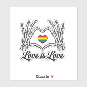 Adesivo Camiseta Amor É Amor Coração Arco-Íris Mãos de Esq