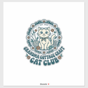 Adesivo Camiseta Arte Avó Cottage Artesanal Gata Amante -