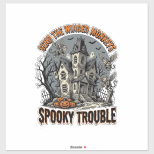 Adesivo Camiseta Assustadora do Halloween dos Macacos Alad