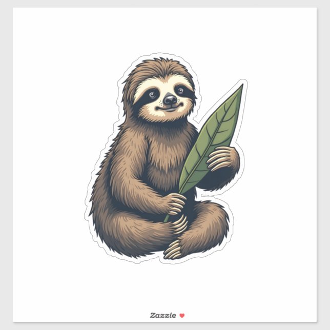 Adesivo Camiseta Clássica de Animal com Entalhe de Linha d (Folha)