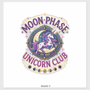 Adesivo Camiseta Comercial do Unicorn Moon Phase Unicorn C