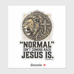 Adesivo Camiseta Cristã Cruz do Leão Jesus Está Voltando