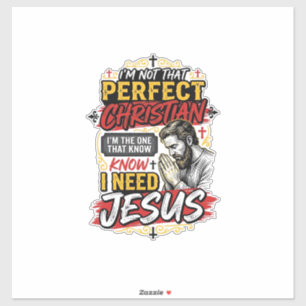 Adesivo Camiseta Cristã Vintage Eu Preciso de Jesus Design