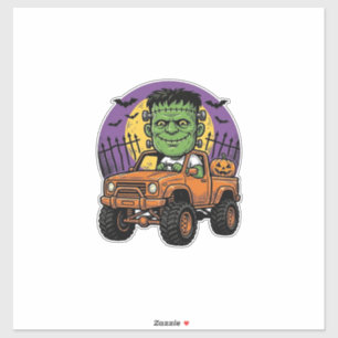 Adesivo Camiseta de Abóbora de Caminhão Monstro de Hallowe
