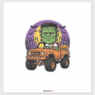 Adesivo Camiseta de Abóbora de Caminhão Monstro de Hallowe