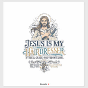 Adesivo Camiseta de Cabeleireiro Salão de Beleza Jesus Ins