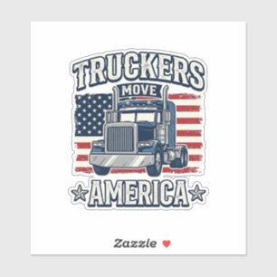 Adesivo Camiseta de caminhoneiro vintage Truckers Move Ame