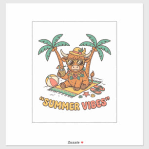 Adesivo Camiseta de Férias de Praia de Vaca das Terras Alt