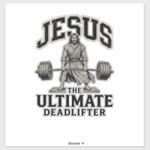 Adesivo Camiseta de ginásio vintage Jesus Ultimate Deadlif