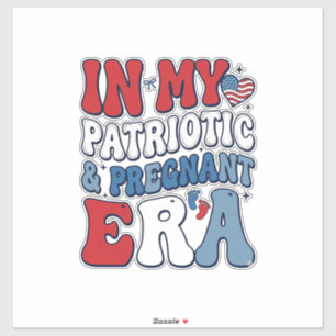 Adesivo Camiseta de Gravidez Vintage Era Grávida Patriótic