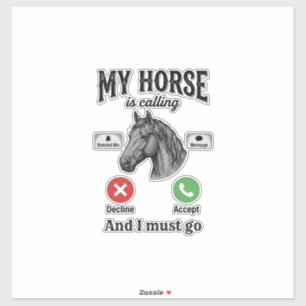 Adesivo Camiseta de gravura vintage de cavalo engraçado_1