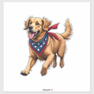 Adesivo Camiseta de Gravura Vintage do Golden Retriever Li