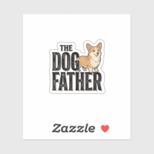 Adesivo Camiseta De Gravura Vintage Dogfather Corgi Engraç