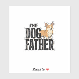 Adesivo Camiseta De Gravura Vintage Dogfather Corgi Engraç