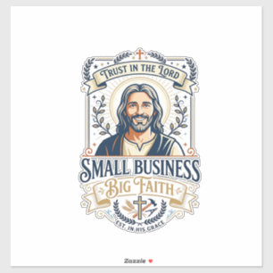 Adesivo Camiseta de Proprietário de Pequena Empresa Jesus 