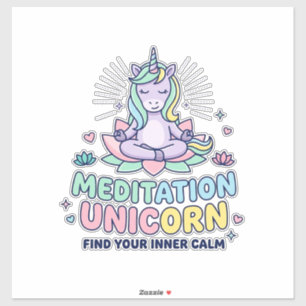 Adesivo Camiseta de Tipografia Negrito Unicórnio Meditação
