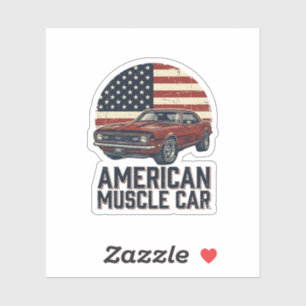 Adesivo Camiseta Desenho de Bandeira Vintage de Carro Musc