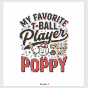 Adesivo Camiseta Desenho de Gravura Vintage T-Ball Poppy_1