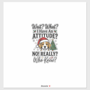 Adesivo Camiseta Engraçada de Natal com Cão Vintage