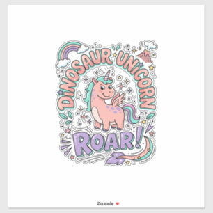 Adesivo Camiseta Estilo Retro Unicórnio Dinossauro Unicórn