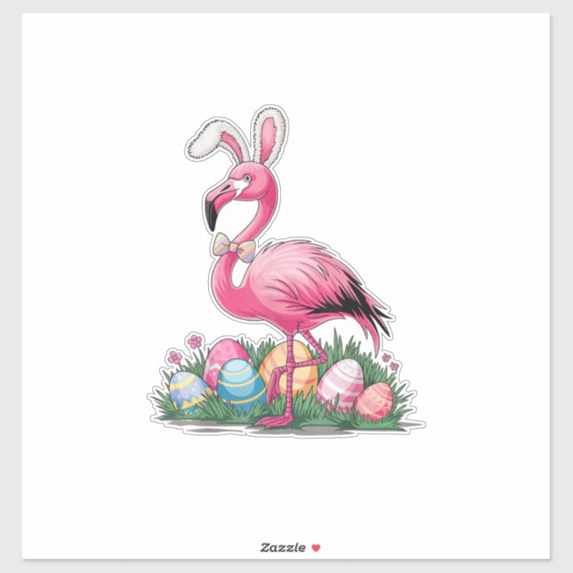 Adesivo Camiseta Flamingo de Páscoa (Folha)