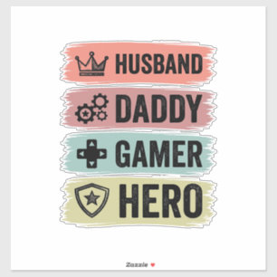 Adesivo Camiseta Geométrica Vintage Marido Papai Gamer Her