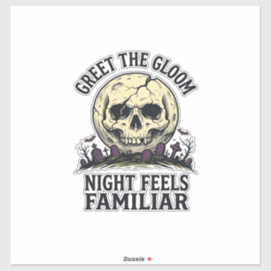Adesivo Camiseta Gráfica Crânio Lua Assustadora de Hallowe