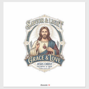 Adesivo Camiseta Gráfica de Caça Vintage Jesus Thrift Stor