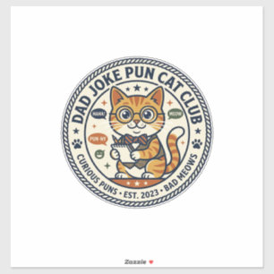 Adesivo Camiseta Gráfica de Gato Piada de Pai - Piada de P