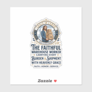 Adesivo Camiseta Gráfica de Logística do Armazém de Jesus