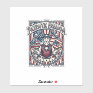 Adesivo Camiseta Gráfica Vetorial Patriota Amante de Donut