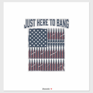 Adesivo Camiseta Gráfica Vintage Engraçada Bandeira Bala P