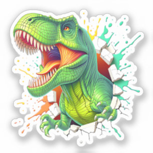 Adesivo Camiseta Infantil Menino Smash Parede Dinossauro T