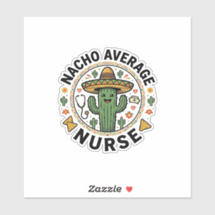 Adesivo Camiseta Nacho Average Nurse Cactus Fiesta Design_