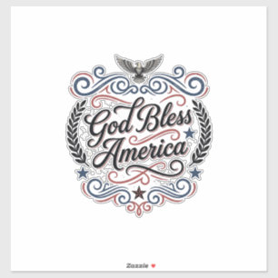 Adesivo Camiseta Patriótica Vintage Águia Deus Abençoa a A