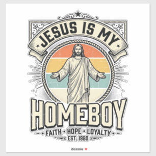 Adesivo Camiseta Religiosa Vintage Jesus É Meu Parceiro
